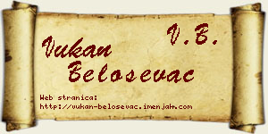 Vukan Beloševac vizit kartica